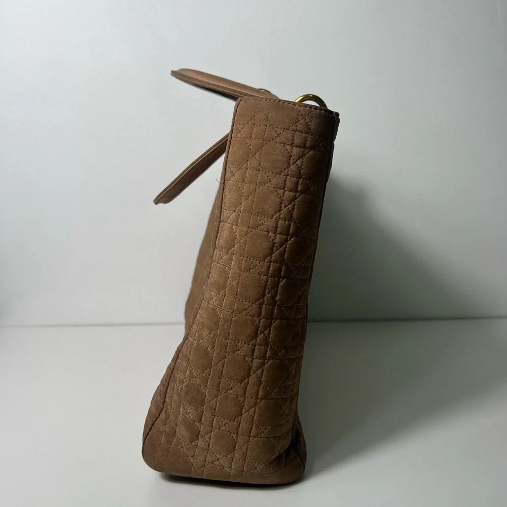 Christian Dior Vintage Lady Dior Large Nylon Cannage Top Handle Bag Purse Tote